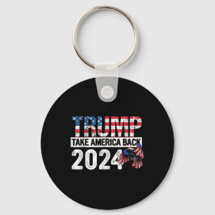 Porte-clés Trump 2024 - Drapeau de l'Amérique 4 juillet Trum