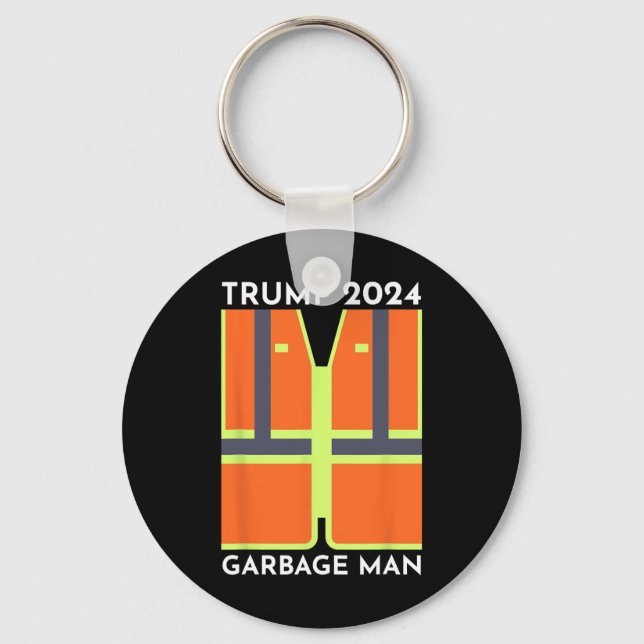 Porte-clés Trump 2024 Garbage Man Funny Garbage Patriots Supp (Recto)