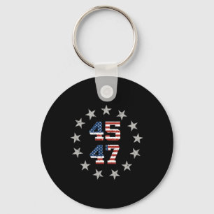 Porte-clés Trump 2024 Président 45 Et 47 États-Unis Drapeau T