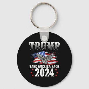 Porte-clés Trump 2024 Reprendre l'Amérique Drapeau américain