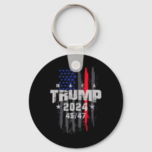 Porte-clés Trump 45-47 Mega Us Drapeau 2024 Élection Présiden
