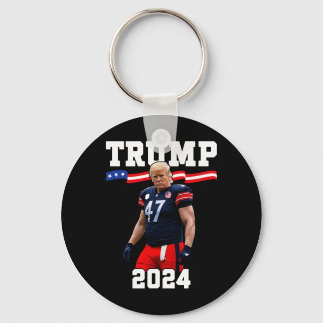 Porte-clés Trump 47 Football Jersey 2024 Drapeau américain Tr (Recto)