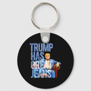 Porte-clés Trump a de grands jeans drôle de chemise de mème p