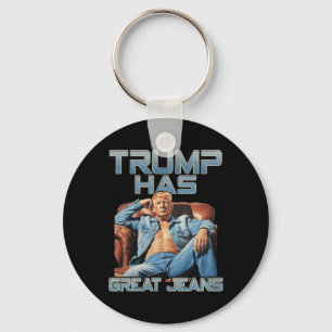 Porte-clés Trump a de super jeans drôle de mème disant chemis