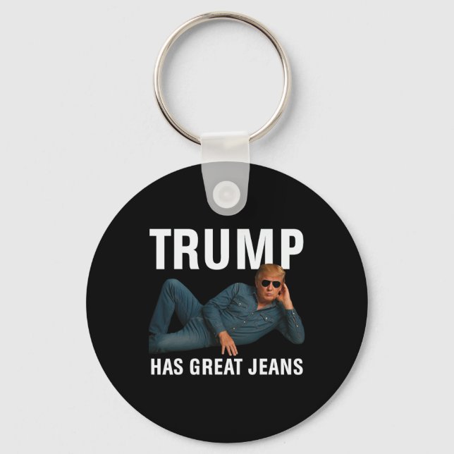 Porte-clés Trump a de super jeans drôle graphique tee rétro d (Recto)