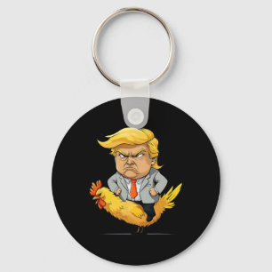 Porte-clés Trump Chicken Jockey Satire - Humour Politique Drô