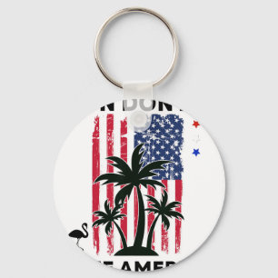 Porte-clés Trump Desantis Ron Don 24' Drapeau Américain Flama