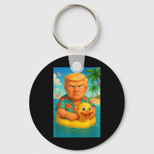 Porte-clés Trump Drôle Sur Flottant Canard Jaune Bague À L'En