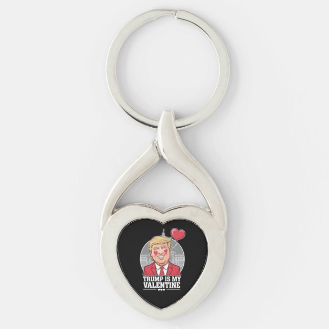 Porte-clés Trump est mon Valentin Rétro Saint-Valentin  (Devant)