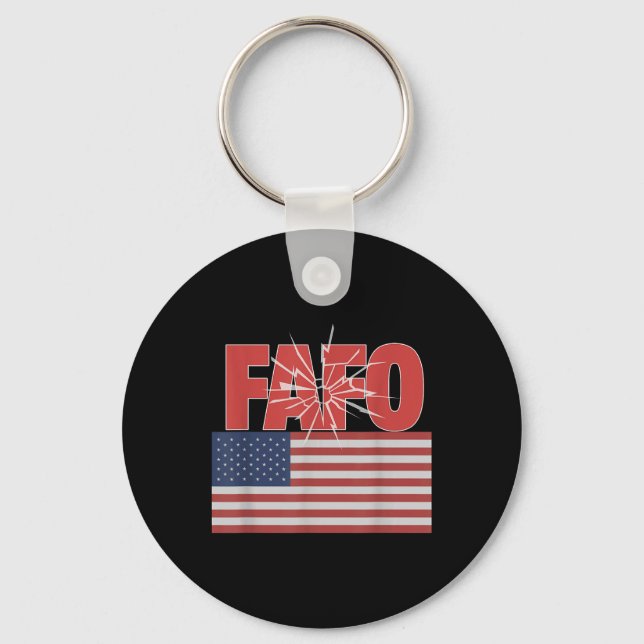 Porte-clés Trump Fafo, Drôle Fafo Trump American Flag (Recto)