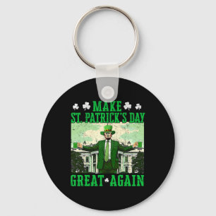 Porte-clés Trump Faire Saint-Patrick Jour Grande Encore Trèfl