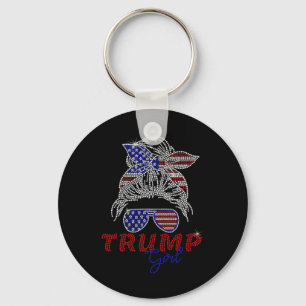 Porte-clés Trump Girl Messy Bun Voter Pour Trump 2024 Faux Rh