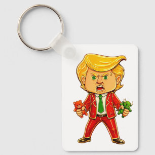 Porte-clés Trump heureux drôle Trump investit Trump dessin an