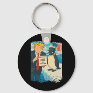Porte-clés Trump Impose Tarif Pingouin Anime Politique Mème D