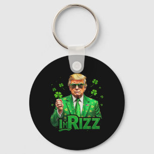 Porte-clés Trump Je suis Rizz Jour de la Saint Patrick Lucky