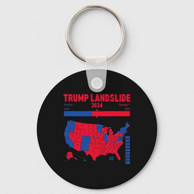Porte-clés Trump Landslide 2024 Carte électorale 312 Carte de (Recto)
