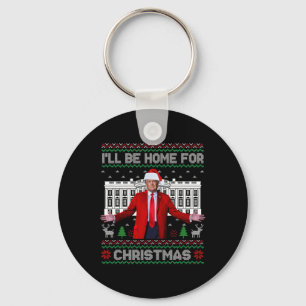Porte-clés Trump Père Noël Je serai à la maison pour Noël Noë