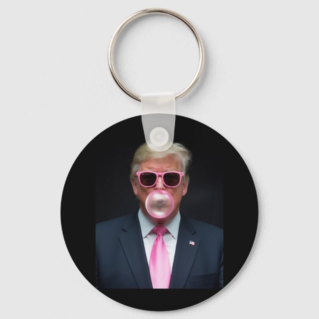 Porte-clés Trump Pink Bubble Gum Président 47 USA (Recto)