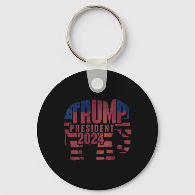 Porte-clés Trump Président 2024 Éléphant Républicain  (Recto)