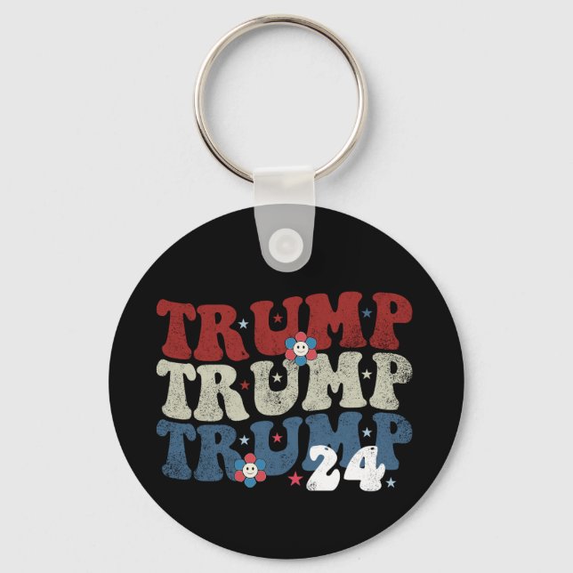 Porte-clés Trump Retro Super Flower 24 2024 Election (Recto)