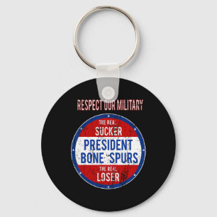 Porte-clés Trump Sucker Loser Nous Respectons Notre Armée