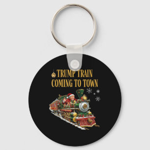 Porte-clés Trump Train Arrive À La Ville Drôle Noël Père Noël