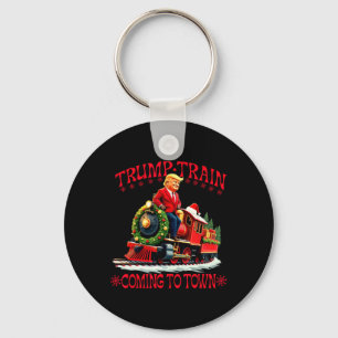Porte-clés Trump Train Noël Arrive À La Ville Père Noël Trump