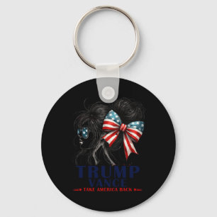 Porte-clés Trump Vance Reprenez l'Amérique 2024 Messy Bun Gir