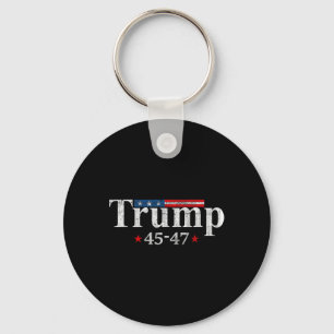Porte-clés Trump vintage 2024 Drapeau américain rétro 45-47 T