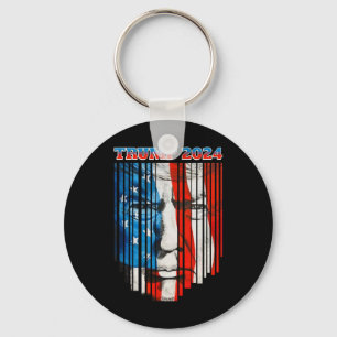 Porte-clés Trump Vintage Donald Trump Le 4 Juil Sur Le Drapea