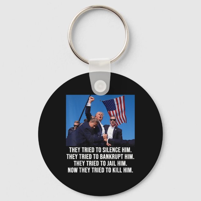 Porte-clés Trump vit, Trump combat -combat- combat 2024 (Recto)