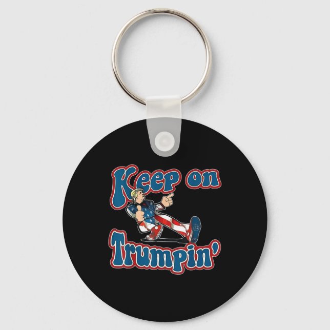 Porte-clés Trumpin Trump pour le président 2024 Drapeau améri (Recto)