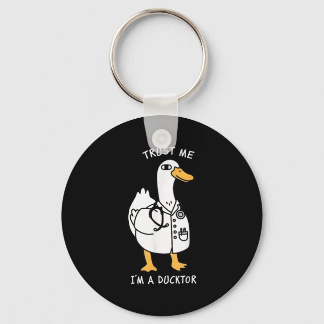 Porte-clés Trust Me I'm A Ductor Whimsical Duck Doctor Animal (Recto)