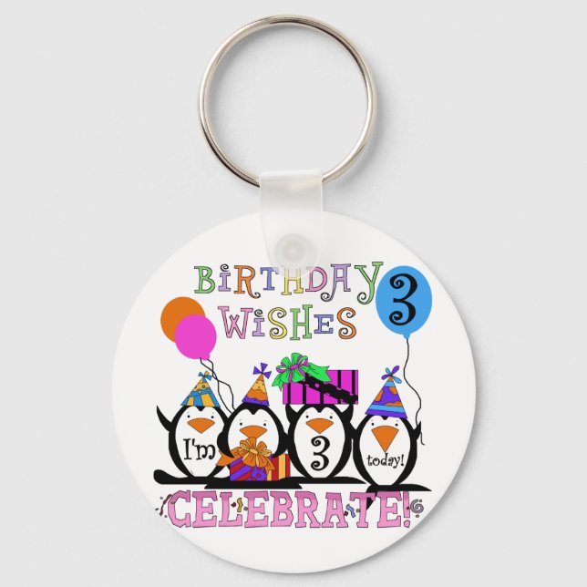 Porte-clés Tshirts et cadeaux d'anniversaire 3ème de Penguins (Recto)