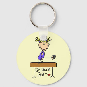 Porte-clés Tshirts et Cadeaux Fille Blonde Gymnaste sur Poutr