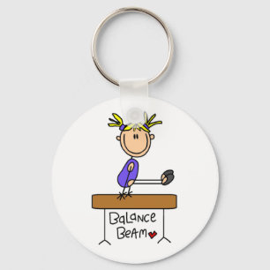 Porte-clés Tshirts et Cadeaux Fille Blonde Gymnaste sur Poutr