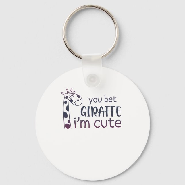 Porte-clés Tu paries Giraffe Je suis mignonne (Recto)