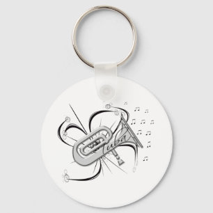 Porte-clés Tuba Silver et notes