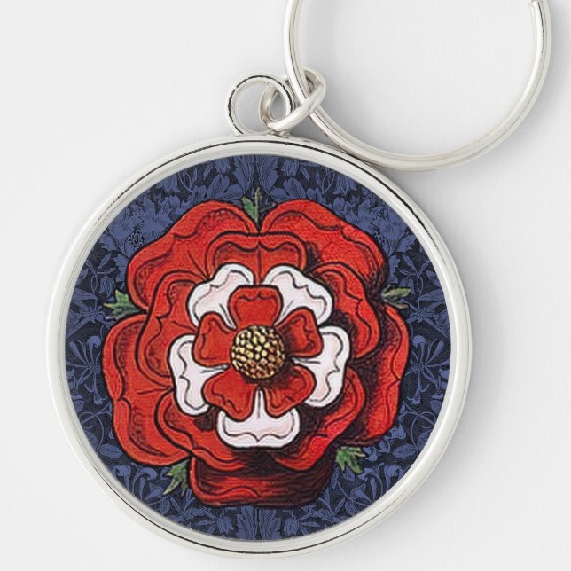 Porte-clés Tudor Rose rouge et blanc (Devant)