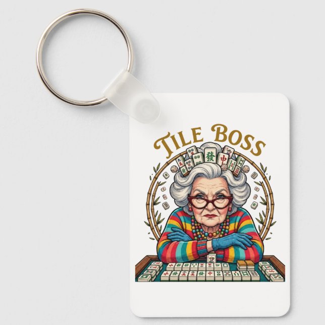Porte-clés Tuile de mahjong Boss (Recto)