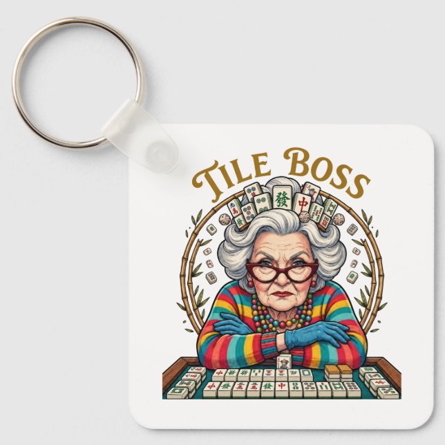 Porte-clés Tuile de mahjong Boss (Recto)