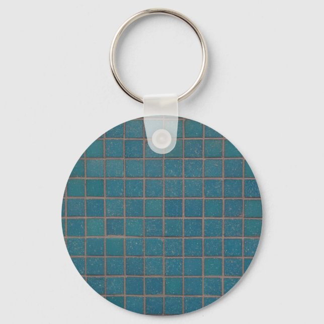Porte-clés tuiles mouchetées bleues (Recto)