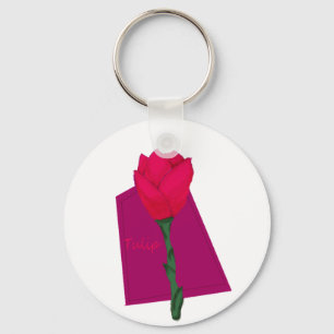 Porte-clés Tulipe rose