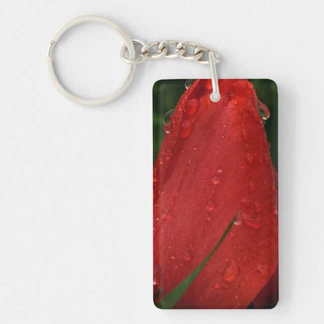 Porte-clés Tulipe Rouge Botanique Foncé Mystique (Devant)