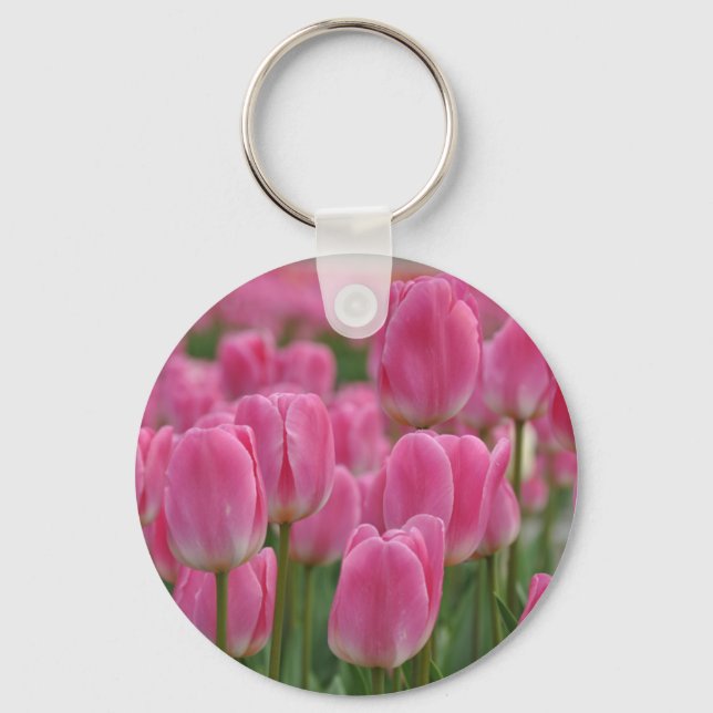 Porte-clés Tulipes à ressort rose (Recto)