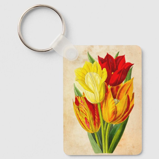 Porte-clés Tulipes de printemps (Recto)