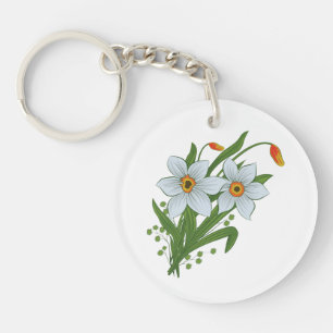 Porte-clés Tulipes et fleurs de jonquilles