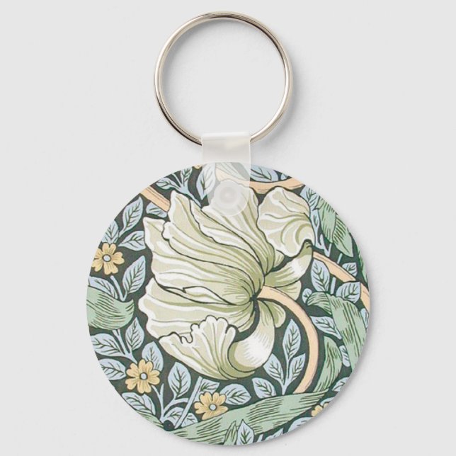 Porte-clés Tulipes Pimpernel Art Botanique de William Morris (Recto)