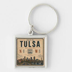 Porte-clés Tulsa Route 66 Coordonnées clés Voyageur