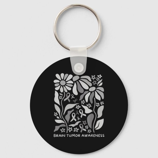 Porte-clés Tumeur cérébrale sensibilisation porter gris en ma (Recto)